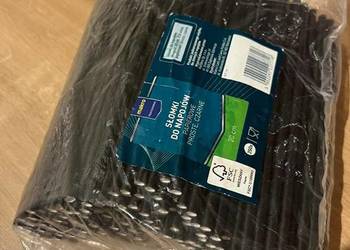 Nowe czarne jednorazowe Słomki