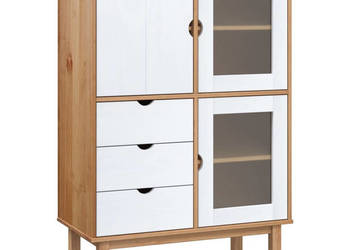 Szafka OTTA brązowo-biała 85x43x125 cm lita sosna WM-351308