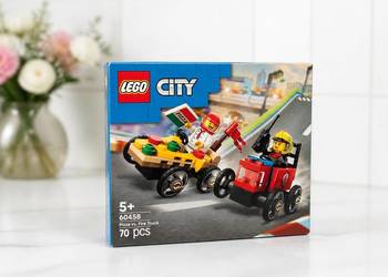 LEGO City 60458 Pizza kontra Wóz Strażacki – NOWE, 70 el.