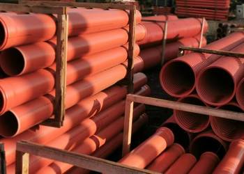 Rura PVC fi 110, fi 160, fi 200, lita i spieniona, oranż,