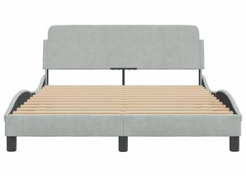 vidaXL Rama łóżka, Dover, jasnoszara, 120x200 cm, aksamitna(SKU:3315734)