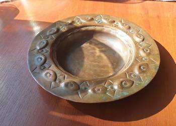 Stary spodek miseczka miedziana patera vintage retro 15cm