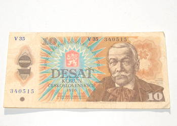 Stary banknot 10 koron Czechosłowacja 1986 antyk