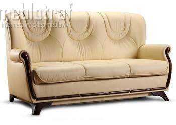 *Sofa skórzana FRYDERYK 3os.rozkładana