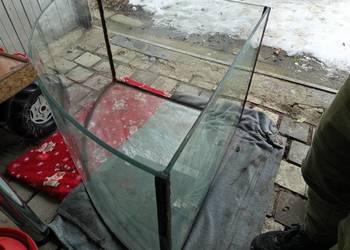 Akwarium narożne panoramiczne ponad 300L z pokrywą