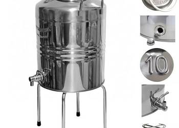 Beczka Beczułka Antałek Dyspenser stal nierdzewna inox 10L z kranikiem 1/2"
