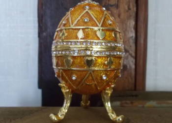 Jajo Fabergé-Wierna Kopia-Platerowane Złotem-Kryształki Svarovskiego