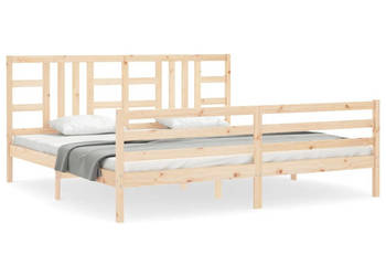 Rama łóżka z wezgłowiem lite drewno 200x200 cm WM-3193941