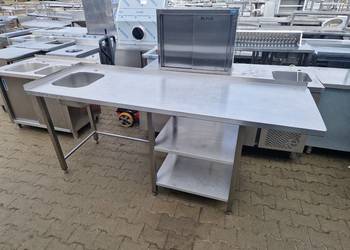 Stół Zlew Gastronomiczny Z 2 Półkami Oraz Miejscem Na Zmywarkę 210/70/85