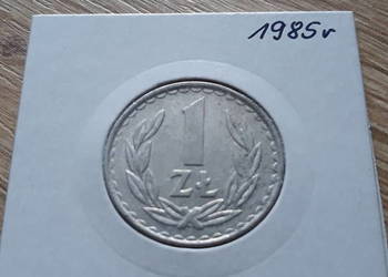 1 złoty 1985 r.Typ "B"-Podwójne bicie daty-RR