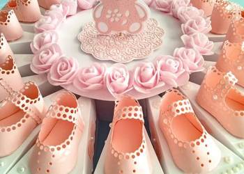 Podziękowanie dla gości Papierowy tort 4 Chrzest komunia roczek urodziny