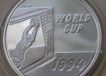 Laos 50 kip 1991 - MŚ USA - SREBRO - STAN MENNICZY