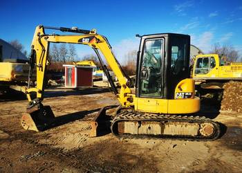 Cat 305 E 2 Koparka gasienicowa Pług Nowe Gumowe gasienice