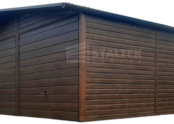 Garaż blaszany 7x6m - 2x Brama  Dach rynny ST165