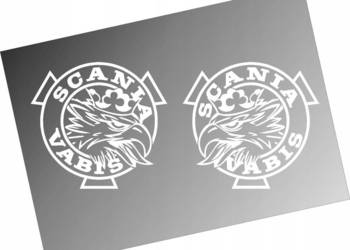 Naklejka SCANIA na lusterka biała tuning TIR SUPER GRYF 20x22cm