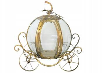 Metalowy lampion LATARNIA gięte szkło kareta piękna glamour