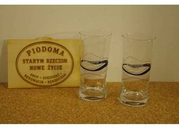 Komplet 2 szklanek reklamowych Rheinfels Quelle – szkło użytkowe vintage