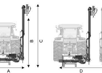 Kafar do pali i słupów marki Mazaka, mocowany do traktora, modele PD50T