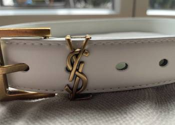 Biały pasek YSL Yves Saint Laurent