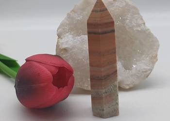 Naturalny jaspis obelisk stożek stojący 71mm kolekcja #43