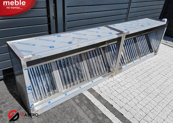 Okap skrzyniowy przyścienny spawany z filtrami 3500x800x450 mm