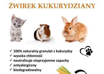 ŻWIREK KUKURYDZIANY, pellet ściółka dla zwierzą 25L
