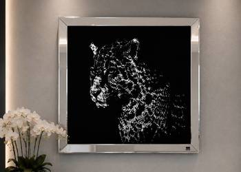 Lustrzany obraz z kryształkami Glamour Puma 80x80