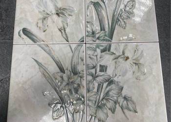 DEKORACJA 40x50 kwiat Iris Gold złoto ceramiczny