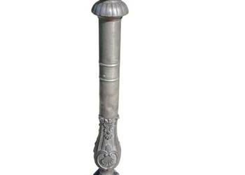Stary duży świecznik – XVIII / XIX wiek aluminium lub cyna wysokość 58,5 cm