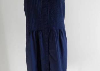 Sukienka H&M Koszulowa Rozpinana Szmizjerka Granatowa Zdobiona Ażurem