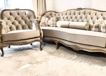 Komplet wypoczynkowy Ludwik sofa fotele Ludwikowski antyk