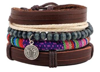 103 Komplet nowych bransoletek brązowe kolorowe boho hippie