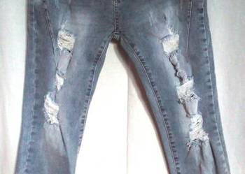 Spodnie damskie JEANS jasny r. L Przetarcia gat. I NOWE