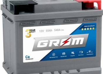 Akumulator 55Ah 510A Grom Premium  PRAWY PLUS