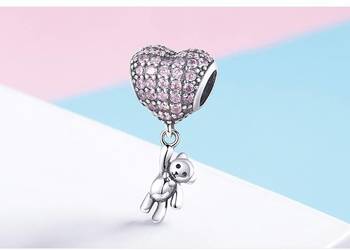 Pandora Charm Moments zawieszka koralik serce miłość love cyrkonie miś
