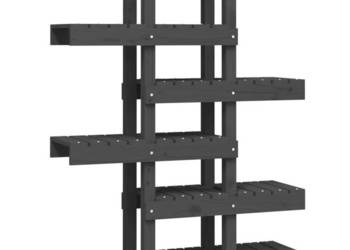 Kwietnik szary 85x25x1095 cm lite drewno sosnowe WM-822089