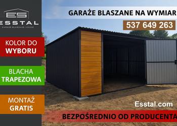 Garaż Blaszany GRAFIT , ZŁOTY DĄB | Garaże Blaszane / Wiata – ESSTAL-