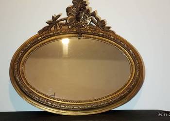 Lustro owalne rama drewniana