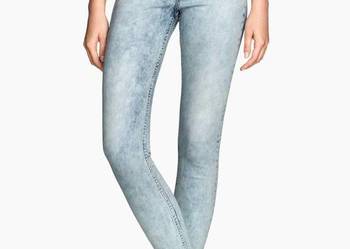 Nowe spodnie jeansy dżinsy H&M 33 42 XL acid wash wybielane