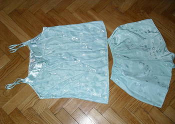 NOWY SATYNOWY KOMPLET TOP + FIGI R.XL