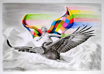 Rysunek rękodzieło 50x70 cm