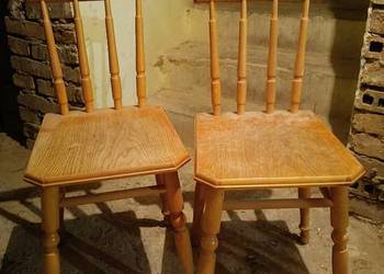 Krzesła kuchenne, zydle jesionowe PRL - 4 sztuki