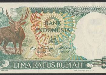 INDONEZJA 500 RUPIAH 1988 - JELEŃ - STAN UNC