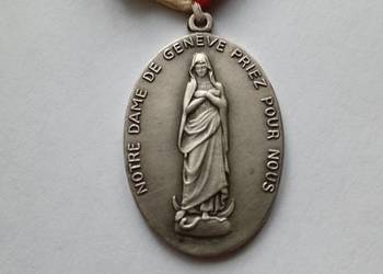 Medal Notre Dame De Geneve - Genewa Lourdes Wstążka / Rzadkość
