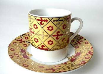 Porcelanowa filiżanka ze spodkiem ornament orientalny Vintage