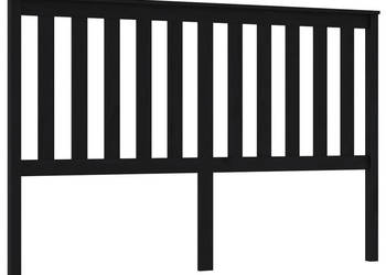 Wezgłowie łóżka czarne 166x6x101 cm lite drewno sosnowe WM-818534