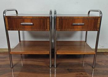 Szafki nocne Chrom Orzech Art Deco Bauhaus
