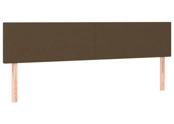 Zagłówek do łóżka z LED ciemnobrązowy 200x5x78/88 cm tkanina WM-3121357