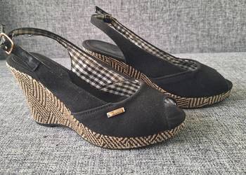 Espadryle,  sandały na koturnie r.37