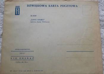 Płyta pocztówka dźwiękowa piosenka z filmu Love Story